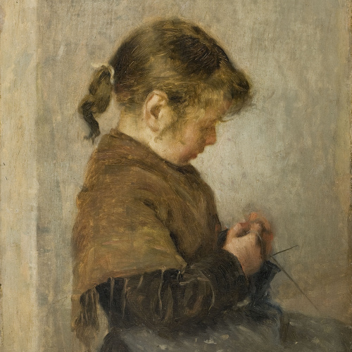 image for: Joan Brull - Fent mitja - 1891
