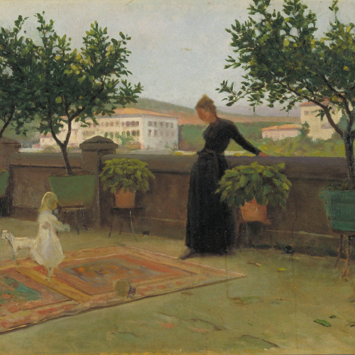 image for: Joaquim Vayreda - La terrassa - Cap a 1891
