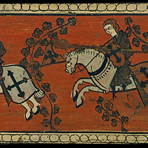 image for: Anònim. Aragó - Taula d&#039;enteixinat amb genets - Segle XIV
