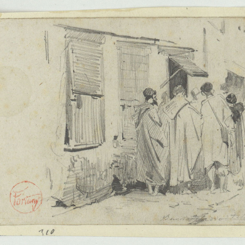 image for: Marià Fortuny - Barrio judío Tetuán (Marroquins davant d&#039;una botiga) - 1860