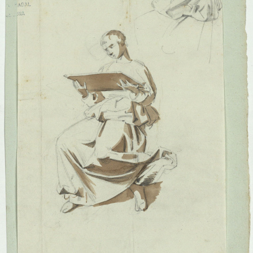 image for: Marià Fortuny - Estudi acadèmic de figura masculina - Cap a 1856-1858