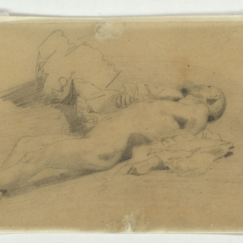 image for: Marià Fortuny - Marroquí mort. Estudi per al quadre «La batalla de Tetuan» - Cap a 1860