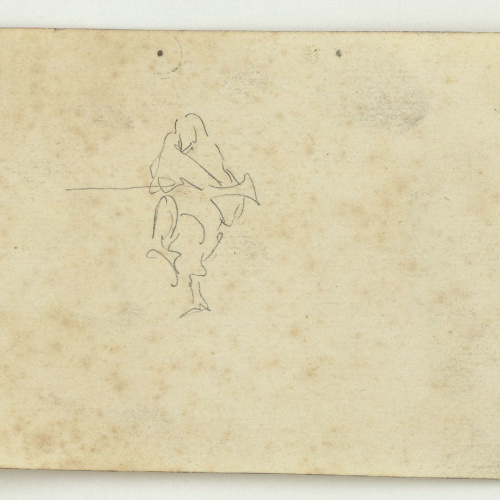 image for: Marià Fortuny - Canó d&#039;artilleria i marroquí a cavall (anvers) / Esbós de marroquí amb espingarda (revers) - Cap a 1860 [1]