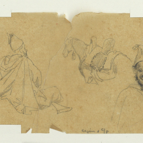 image for: Marià Fortuny - Calc de marroquins i cavall - Cap a 1860-1862