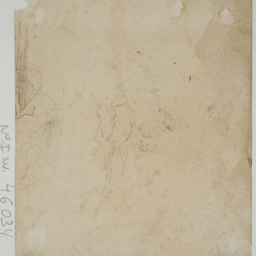 image for: Marià Fortuny - Construcció d&#039;estil musulmà amb figures (anvers) / Esbós de cavall (revers) - Cap a 1860-1862 [1]