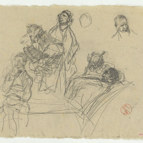 image for: Marià Fortuny - Estudi per al quadre «El jardí dels poetes» - Cap a 1871