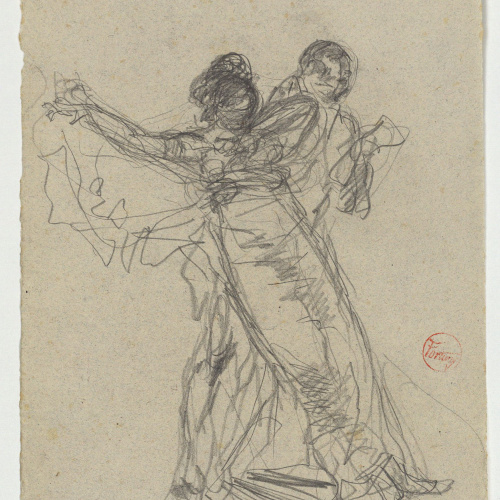 image for: Marià Fortuny - Estudi per al quadre «El jardí dels poetes» - Cap a 1871