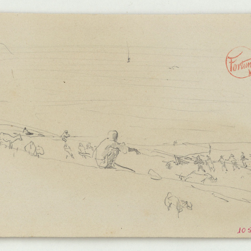 image for: Marià Fortuny - Marroquins a la platja - Cap a 1860