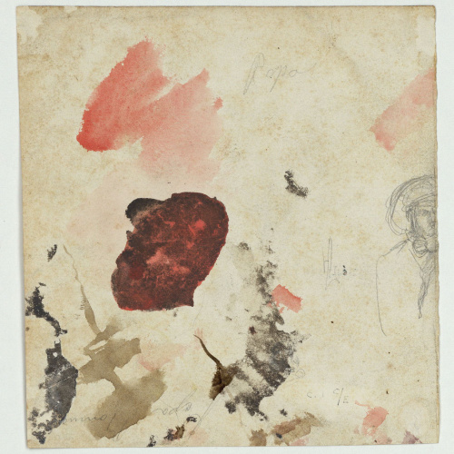 image for: Marià Fortuny - Home assegut al peu d&#039;un arbre (anvers) / Bust de figura masculina i tocs d&#039;aquarel·la (revers) - Cap a 1856-1858 [1]