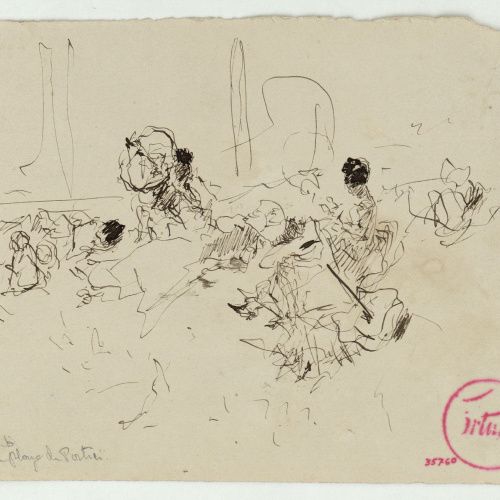 image for: Marià Fortuny - Estudi per al quadre «Platja de Portici» (anvers) / Estudi per al quadre «Platja de Portici» (revers) - Cap a 1874