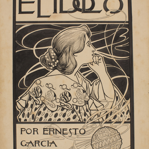 image for: Alexandre de Riquer - Portada per a «El ídolo» d&#039;Ernesto García Ladevese - 1897