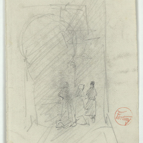image for: Marià Fortuny - Porta d&#039;estil musulmà i figures - Cap a 1871