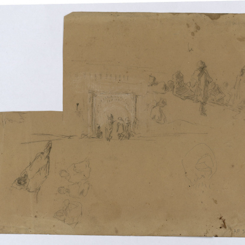 image for: Marià Fortuny - Marroquins (anvers) / Rucs (revers) - Cap a 1860-1862