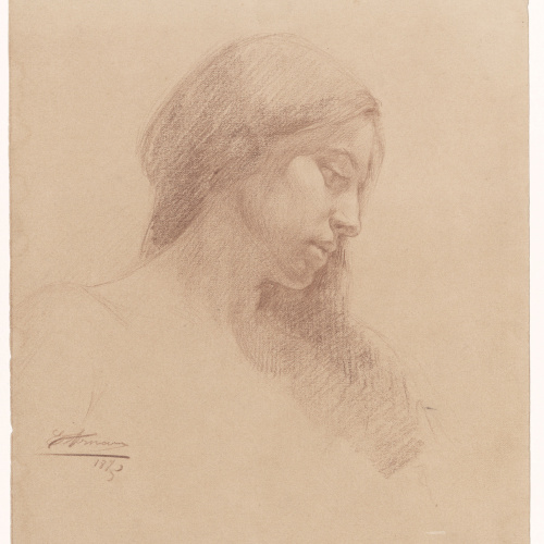 image for: Eusebi Arnau - Estudi d&#039;un cap femení de perfil - 1895