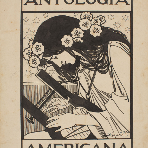 image for: Alexandre de Riquer - Portada per a «Antología americana» - 1897