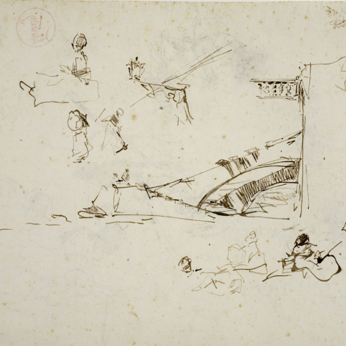 image for: Marià Fortuny - Estudi per al quadre «Platja de Portici» (anvers) / Estudi per al quadre «Platja de Portici» (revers) - Cap a 1874 [1]