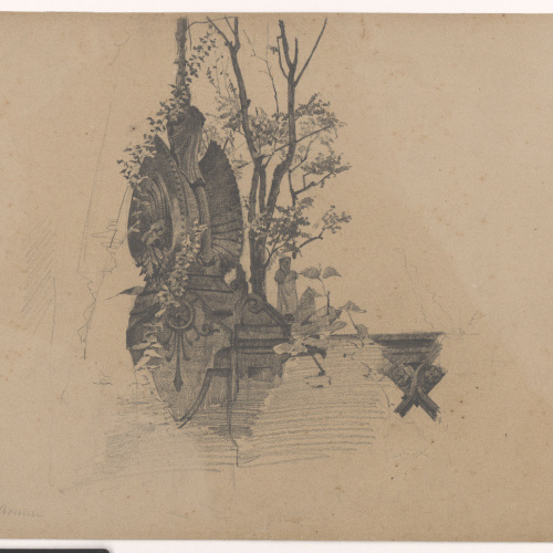 image for: Eusebi Arnau - Estudi de la balustrada que envolta el monument a Aribau - 1885