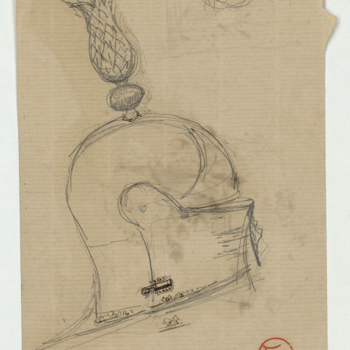 image for: Marià Fortuny - Estudi per al quadre «Platja de Portici» (anvers) / Casc (revers) - Cap a 1874 [1]