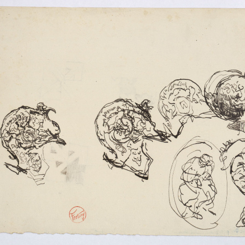 image for: Marià Fortuny - Cascs (anvers) / Motius geomètrics (revers) - Cap a 1870-1872