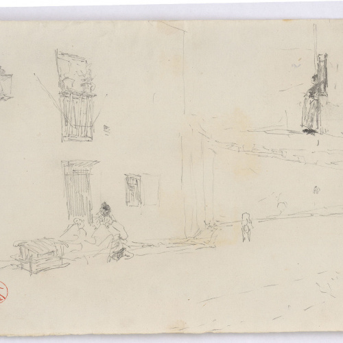 image for: Marià Fortuny - Carrer amb figures - Cap a 1870-1872