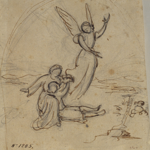 image for: Marià Fortuny - Àngels auxiliant un nen - Cap a 1855