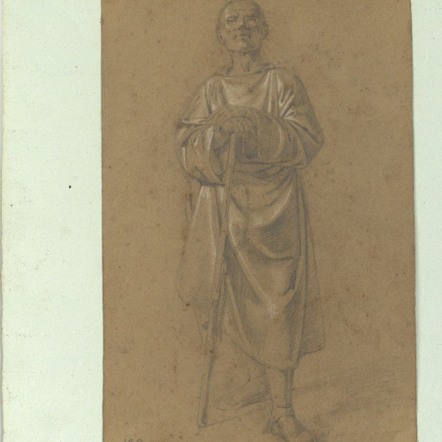 image for: Marià Fortuny - Estudi acadèmic de figura masculina - Cap a 1856-1858