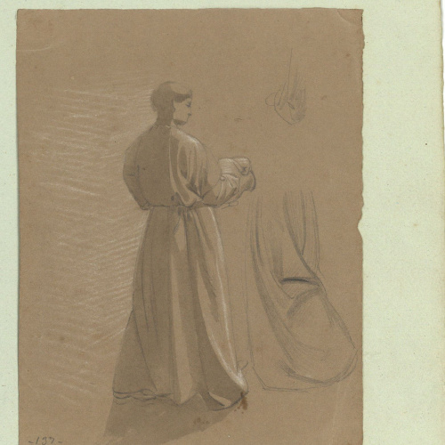 image for: Marià Fortuny - Estudi acadèmic de figura masculina i de vestimenta - Cap a 1856-1858