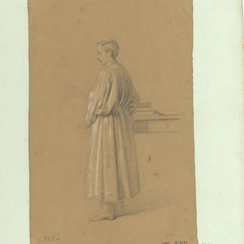 image for: Marià Fortuny - Estudi acadèmic de figura masculina - Cap a 1856-1858