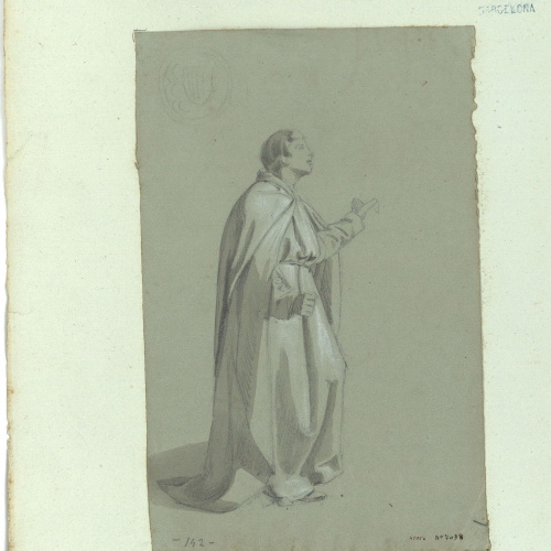 image for: Marià Fortuny - Estudi acadèmic de figura masculina - Cap a 1856-1858