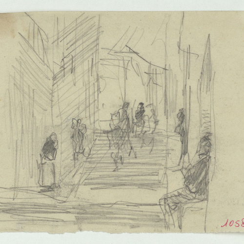 image for: Marià Fortuny - Figures en un carrer - Cap a 1867-1872