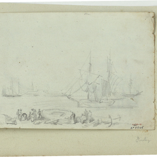 image for: Marià Fortuny - Moll amb figures - Cap a 1853-1856