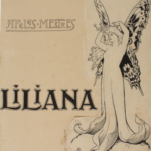 image for: Apel·les Mestres - Projecte de portada per al poema «Liliana» d&#039;Apel·les Mestres - 1907