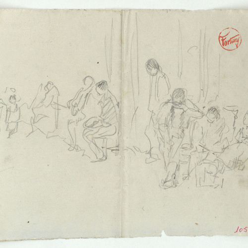 image for: Marià Fortuny - Grup de figures assegudes - Cap a 1867-1872