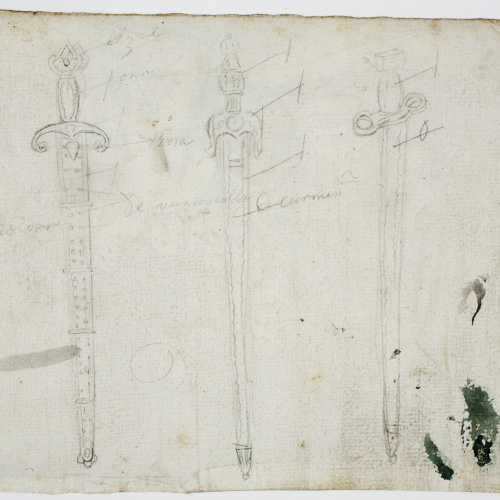 image for: Marià Fortuny - El miracle de les flors de santa Casilda (anvers) / Espases (revers) - Cap a 1856-1858 [1]