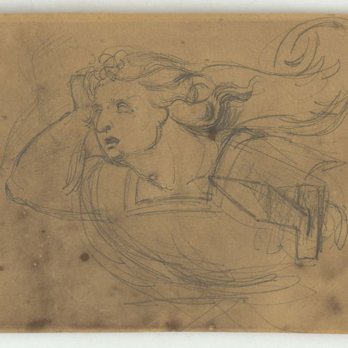 image for: Marià Fortuny - Estudi de figura amb una llança - Cap a 1856-1858