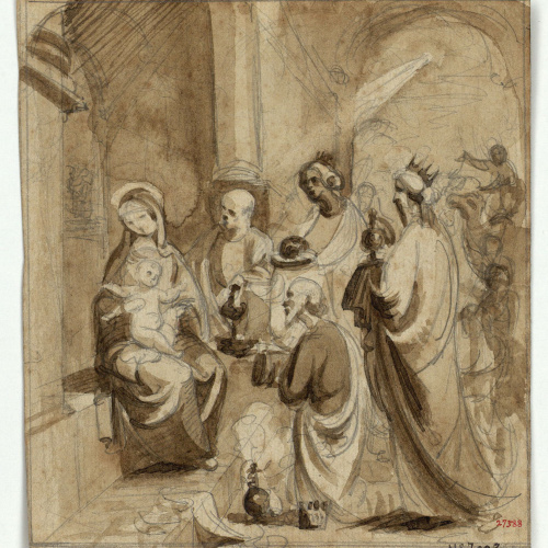 image for: Marià Fortuny - Adoració dels Reis - Cap a 1856-1858