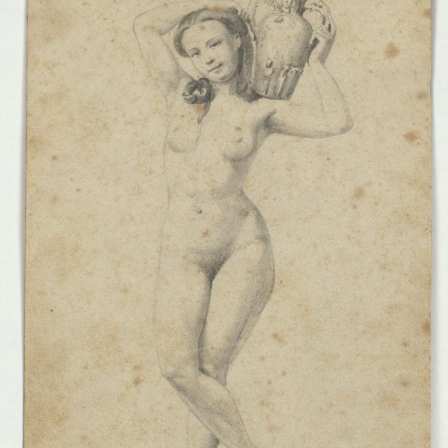image for: Marià Fortuny - Estudi acadèmic de nu femení - Cap a 1856-1858