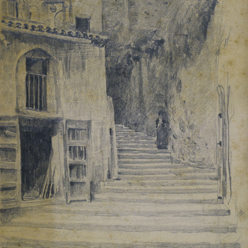 image for: Santiago Rusiñol - Carrer de poble. Granada [?] - Cap a 1895