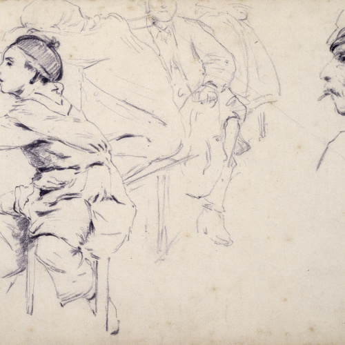 image for: Santiago Rusiñol - Estudi de nens i figures d&#039;homes - Cap a 1883
