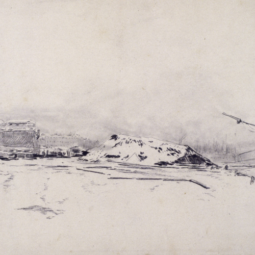 image for: Santiago Rusiñol - Vista del port de Barcelona [?] - Cap a 1883