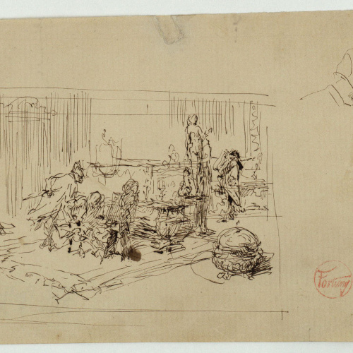 image for: Marià Fortuny - Estudi per al quadre «El col·leccionista d&#039;estampes» - Cap a 1863-1867