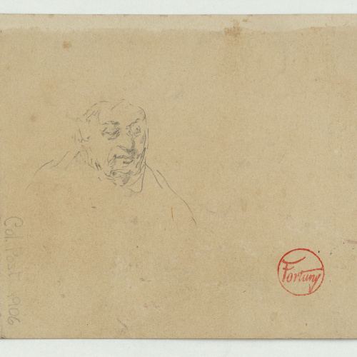 image for: Marià Fortuny - Mènsules (anvers) / Cap masculí (revers) - Cap a 1867-1870 [1]