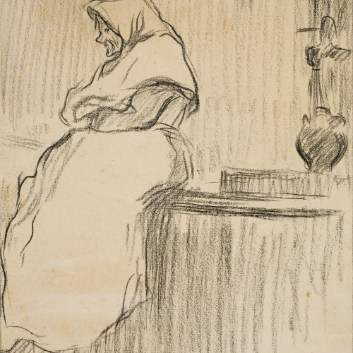 image for: Isidre Nonell - Dona omplint un càntir - Cap a 1890-1896