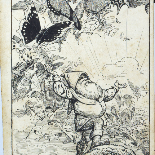 image for: Apel·les Mestres - El papalló. Il·lustració per al poema «Liliana» d&#039;Apel·les Mestres - 1906