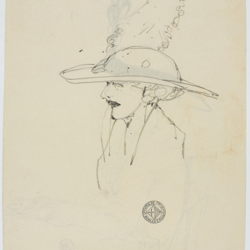 image for: Francesc Xavier Gosé - Dama asseguda (anvers) / Dama (revers) - Cap a 1909-1912 [1]