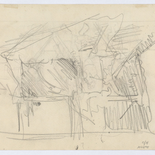 image for: Marià Fortuny - Pati d&#039;una casa a Granada (anvers) / Croquis d&#039;una façana (revers) - Cap a 1868-1872 [1]