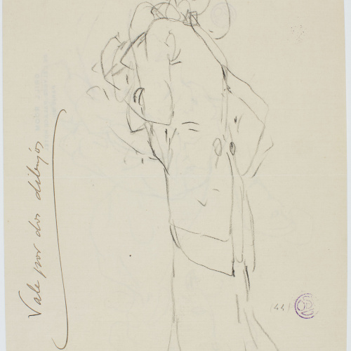 image for: Francesc Xavier Gosé - Estudi de caps femenins (anvers) / Dama d&#039;esquena (revers) - Cap a 1906-1909 [1]