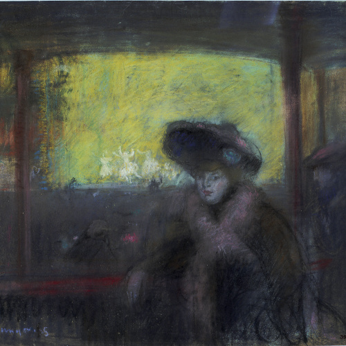 image for: Joaquim Sunyer - Dona en un cafè-concert de París - 1905