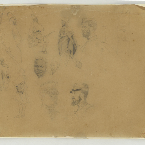 image for: Marià Fortuny - Guerrers marroquins i soldats espanyols. Estudi per al quadre «La batalla de Tetuan» - 1860