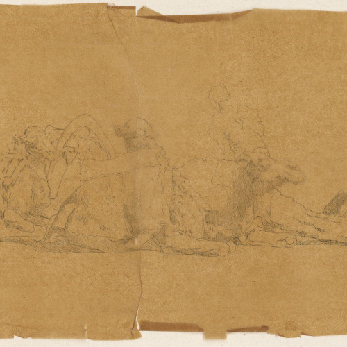 image for: Marià Fortuny - Calc de l&#039;aquarel·la «El cameller» - Cap a 1862-1865